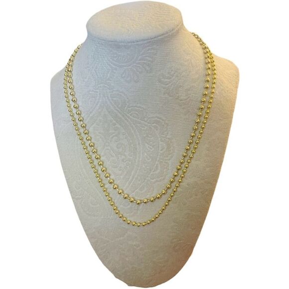Gold Beaded Ball Chain Necklace Set - Picture 1 of 9